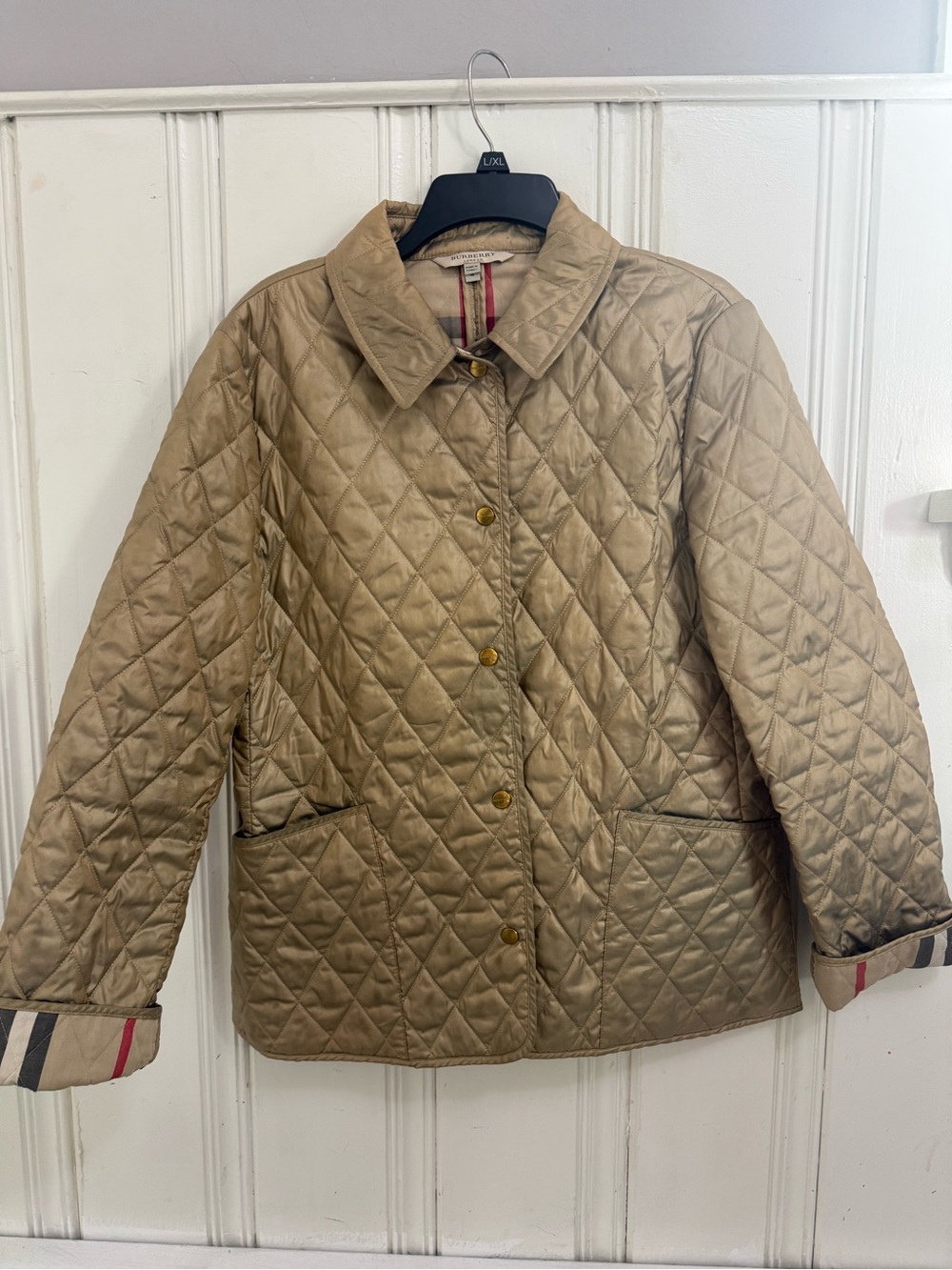 Burberry Quilted Tan Beige Snap-Front Jacket - Picture 2 of 11